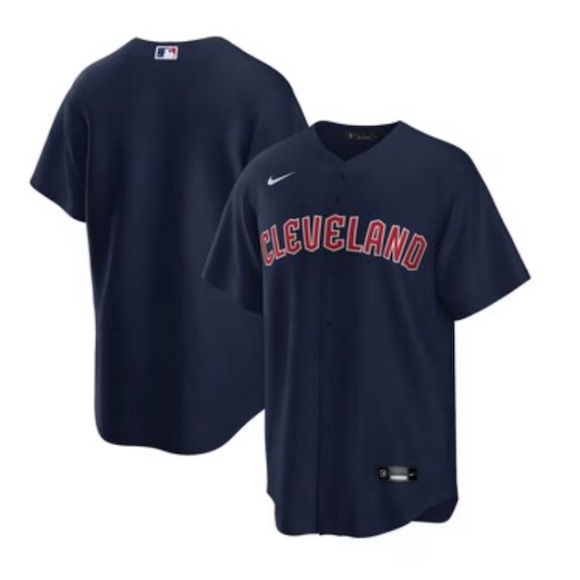 Nike Authentic Cleveland Guardians Baseball Alternate Navy Jersey Men’s Sz: L - Picture 2 of 7